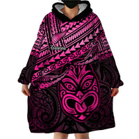 Matariki New Zealand Wearable Blanket Hoodie Maori New Year Tiki Pink Version LT14
