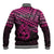 Personalised Matariki New Zealand Baseball Jacket Maori New Year Tiki Pink Version LT14