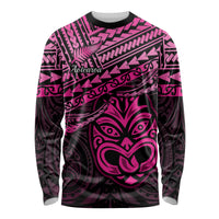 Personalised Matariki New Zealand Long Sleeve Shirt Maori New Year Tiki Pink Version LT14 Unisex Pink - Polynesian Pride