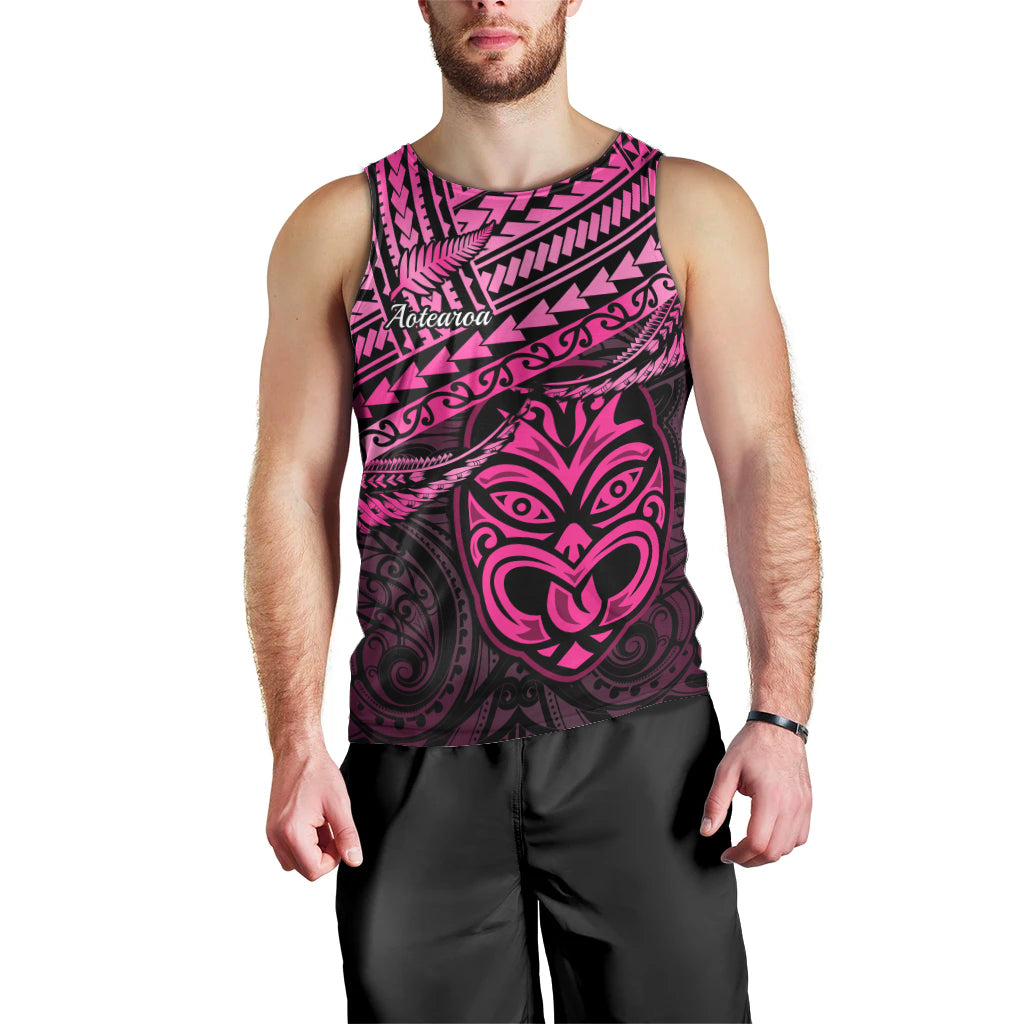Personalised Matariki New Zealand Men Tank Top Maori New Year Tiki Pink Version LT14