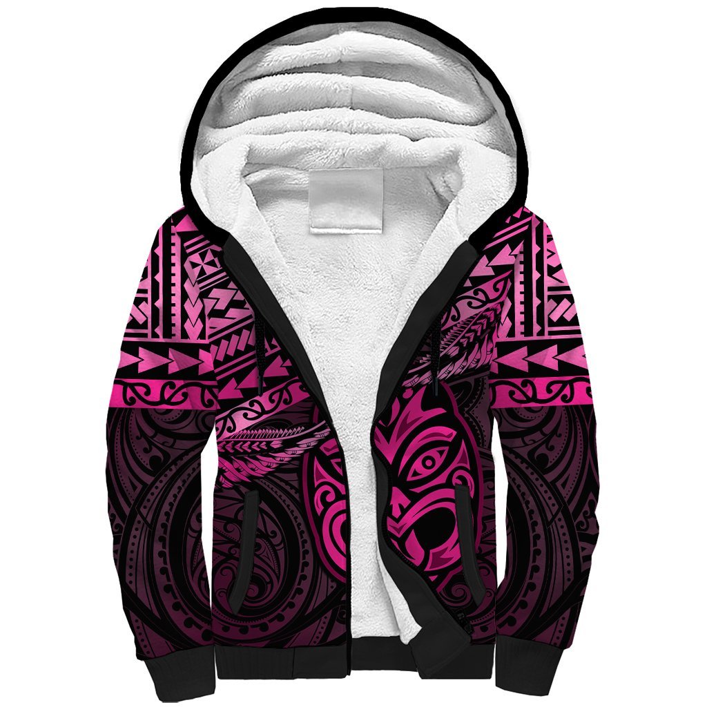 Personalised Matariki New Zealand Sherpa Hoodie Maori New Year Tiki Pink Version LT14 Unisex Pink - Polynesian Pride