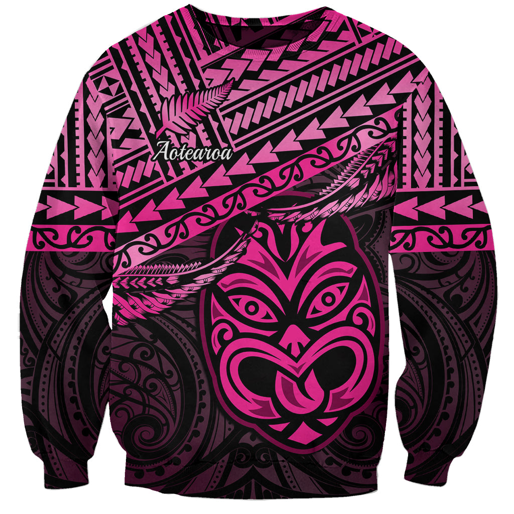 Personalised Matariki New Zealand Sweatshirt Maori New Year Tiki Pink Version LT14 Unisex Pink - Polynesian Pride