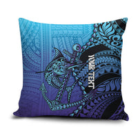 Personalised Polynesia Blue Marlin Fishing Pillow Cover Marlin Anchor Tattoo Polynesian Pattern