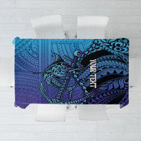 Personalised Polynesia Blue Marlin Fishing Tablecloth Marlin Anchor Tattoo Polynesian Pattern LT14 Purple - Polynesian Pride