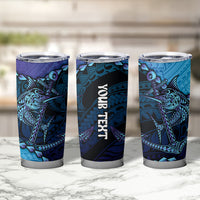 Personalised Polynesia Blue Marlin Fishing Tumbler Cup Marlin Anchor Tattoo Polynesian Pattern LT14 - Polynesian Pride