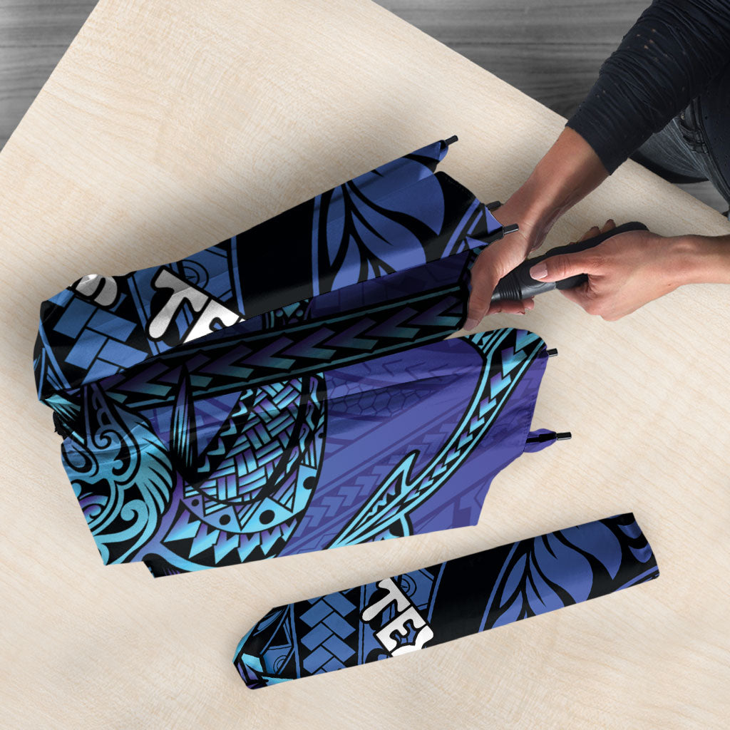 Personalised Polynesia Blue Marlin Fishing Umbrella Marlin Anchor Tattoo Polynesian Pattern