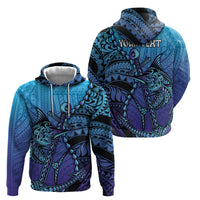 Personalised Polynesia Blue Marlin Fishing Zip Hoodie Marlin Anchor Tattoo Polynesian Pattern LT14 - Polynesian Pride