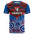Personalised Knights Rugby T Shirt Aboriginal Mix Polynesian Pattern LT14 Red - Polynesian Pride