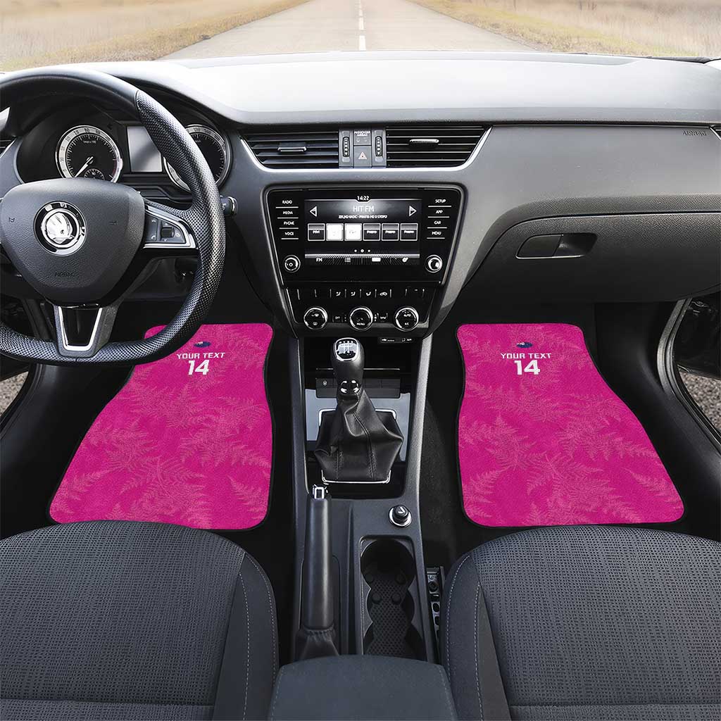 Custom New Zealand Silver Fern Rugby Car Mats Go Aotearoa - Pink Version