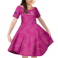 Custom New Zealand Silver Fern Rugby Family Matching Mermaid Dress and Hawaiian Shirt Go Aotearoa - Pink Version