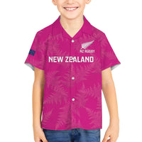 Custom New Zealand Silver Fern Rugby Family Matching Puletasi and Hawaiian Shirt Go Aotearoa - Pink Version
