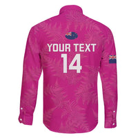 Custom New Zealand Silver Fern Rugby Family Matching Tank Maxi Dress and Hawaiian Shirt Go Aotearoa - Pink Version