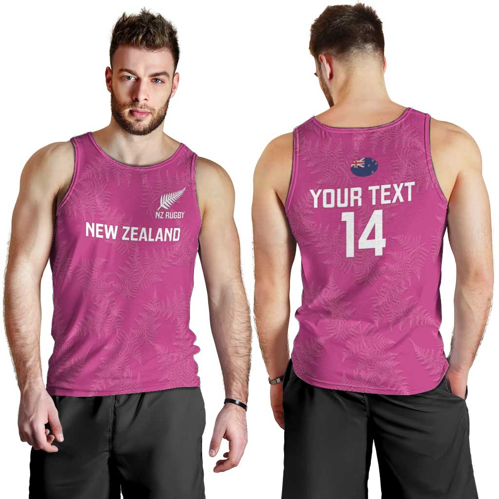 Custom New Zealand Silver Fern Rugby Men Tank Top Go Aotearoa - Pink Version