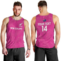 Custom New Zealand Silver Fern Rugby Men Tank Top Go Aotearoa - Pink Version