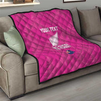 Custom New Zealand Silver Fern Rugby Quilt Go Aotearoa - Pink Version