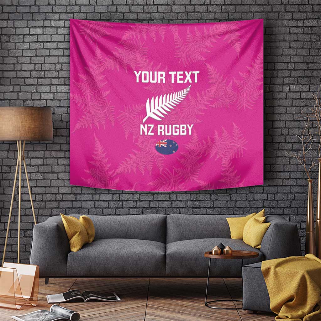 Custom New Zealand Silver Fern Rugby Tapestry Go Aotearoa - Pink Version