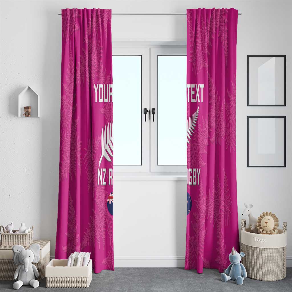 Custom New Zealand Silver Fern Rugby Window Curtain Go Aotearoa - Pink Version