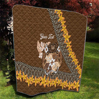Personalised Tonga Language Week Quilt Malo e Lelei Tongan Ngatu Pattern - Brown