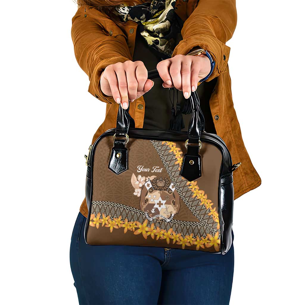 Personalised Tonga Language Week Shoulder Handbag Malo e Lelei Tongan Ngatu Pattern - Brown LT14 One Size Brown - Polynesian Pride