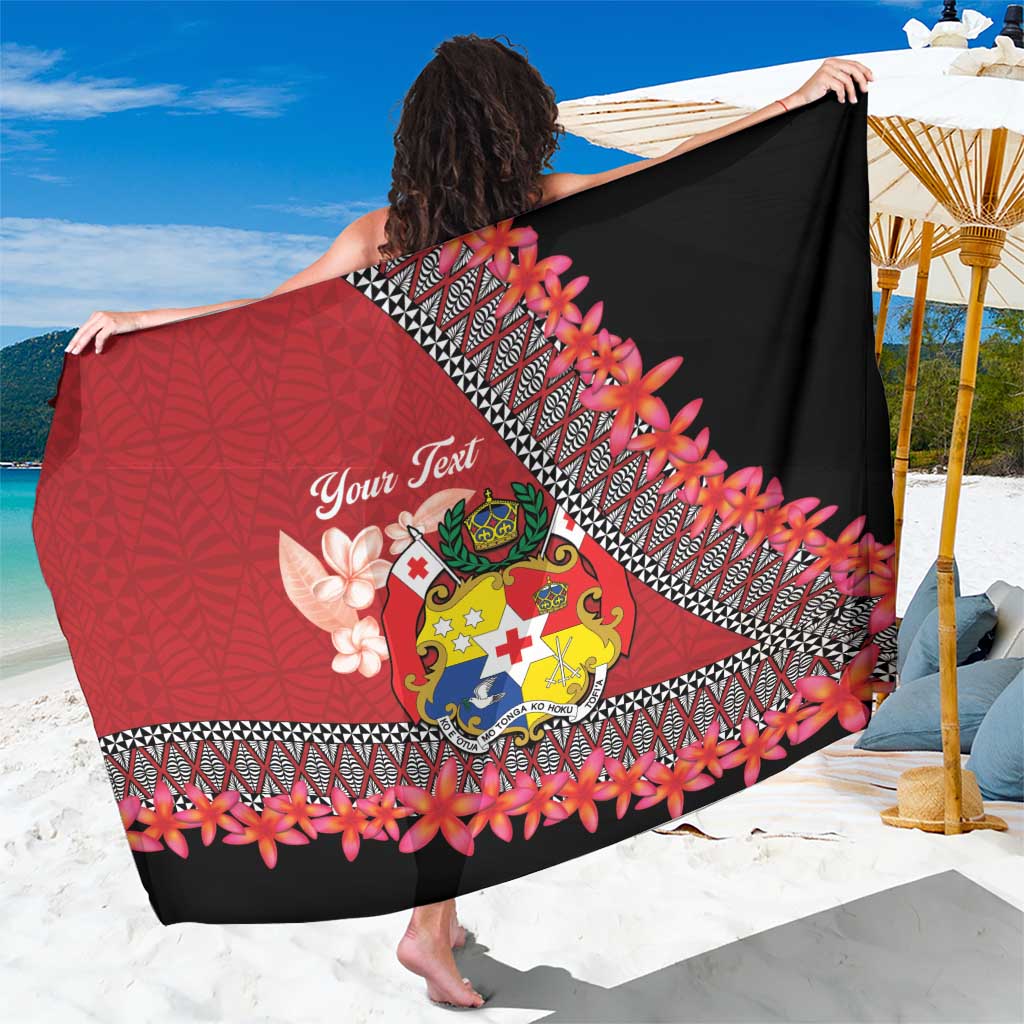 Personalised Tonga Language Week Sarong Malo e Lelei Tongan Ngatu Pattern - Red LT14 One Size 44 x 66 inches Red - Polynesian Pride