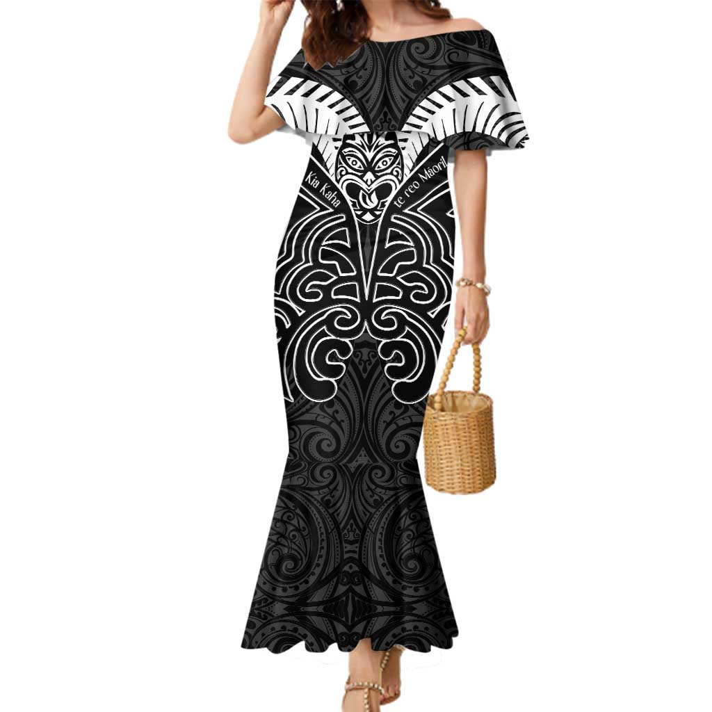 Kia Kaha Te Reo Maori Family Matching Mermaid Dress and Hawaiian Shirt Aotearoa Hei Tiki With Hongi