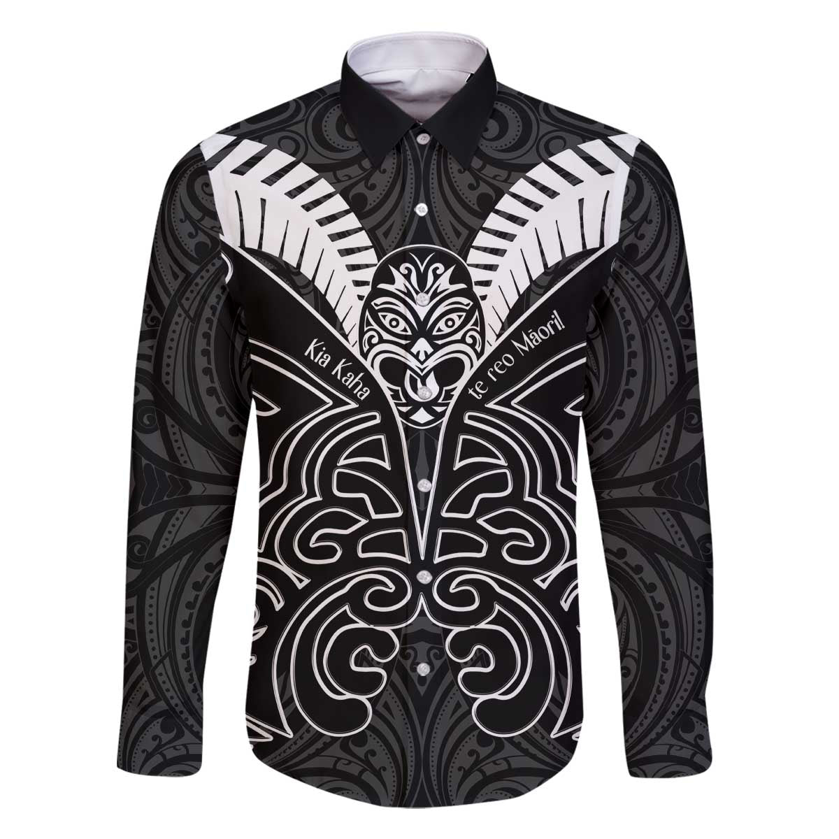 Kia Kaha Te Reo Maori Family Matching Off Shoulder Short Dress and Hawaiian Shirt Aotearoa Hei Tiki With Hongi