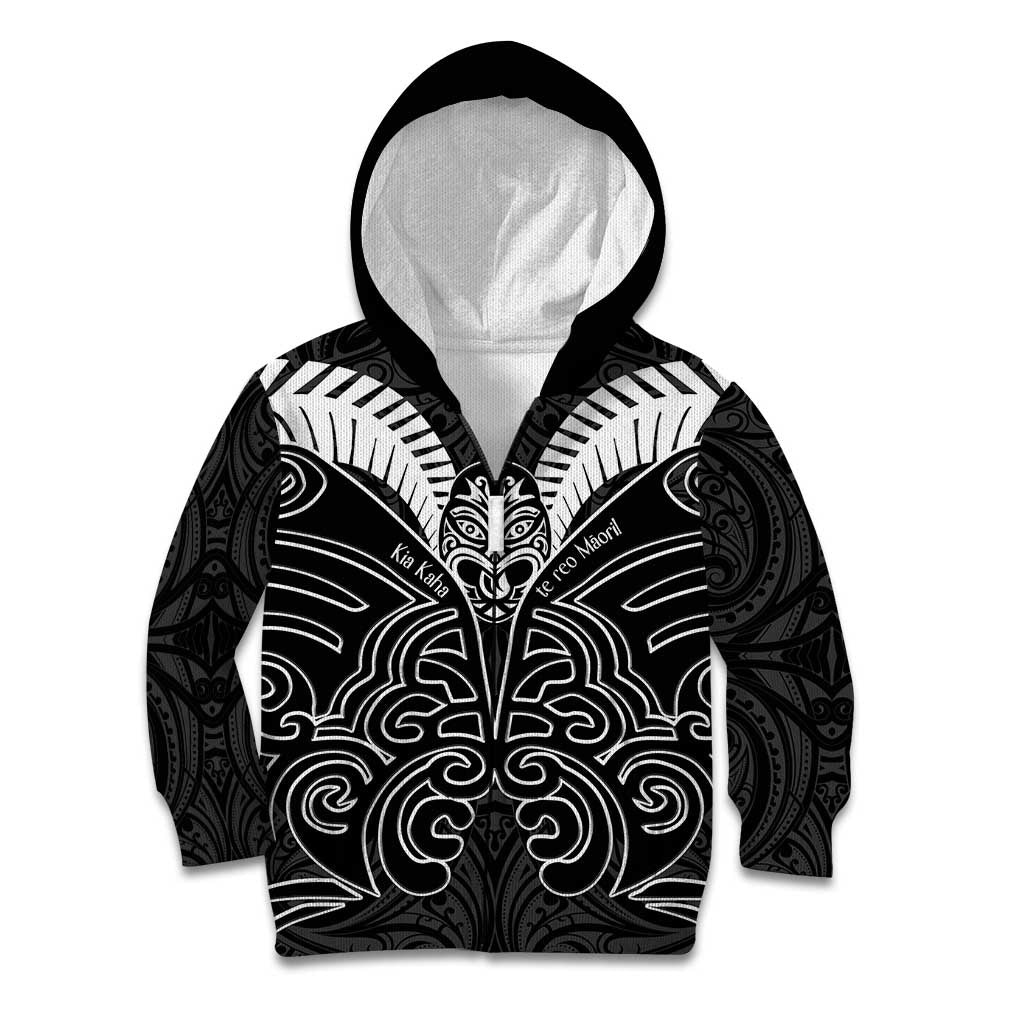 Kia Kaha Te Reo Maori Kid Hoodie Aotearoa Hei Tiki With Hongi