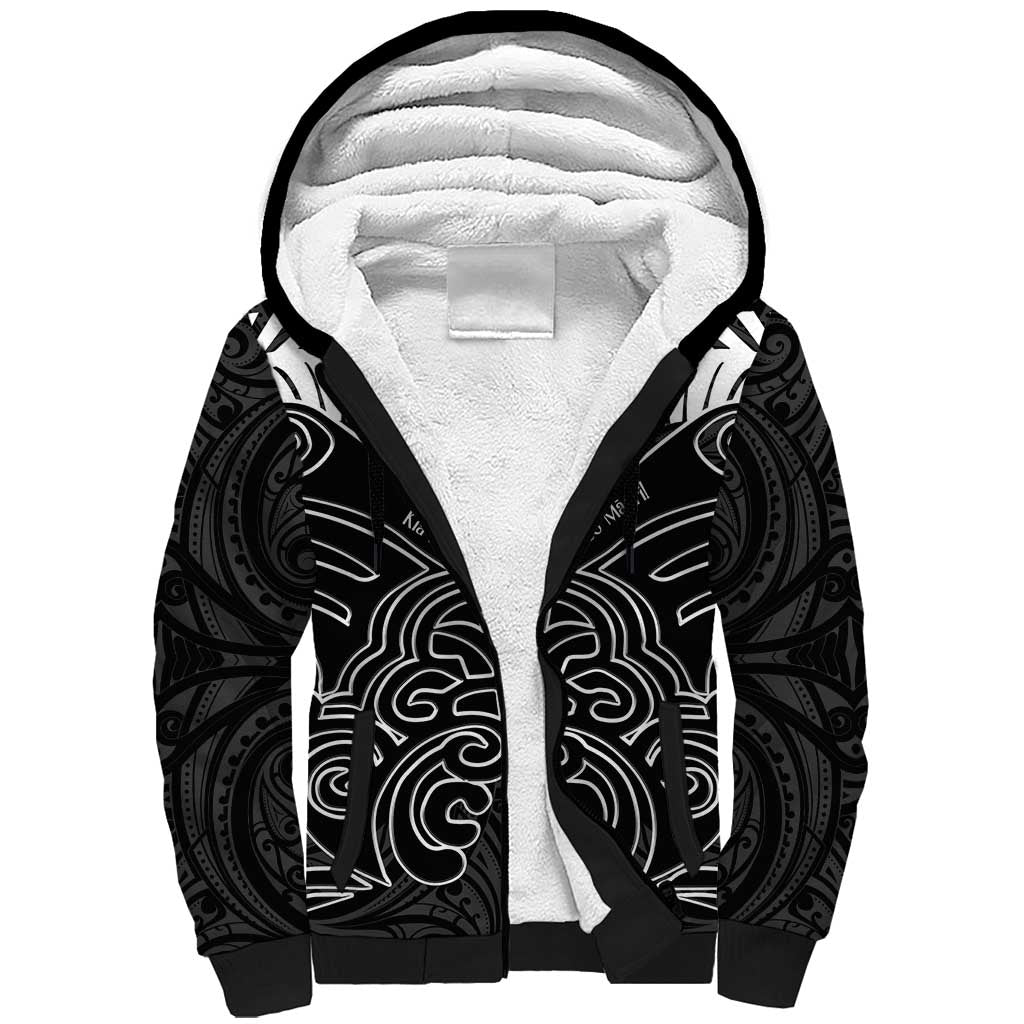 Kia Kaha Te Reo Maori Sherpa Hoodie Aotearoa Hei Tiki With Hongi