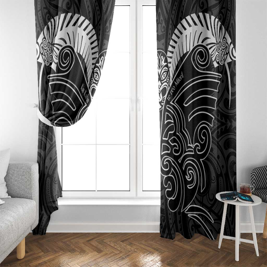 Kia Kaha Te Reo Maori Window Curtain Aotearoa Hei Tiki With Hongi