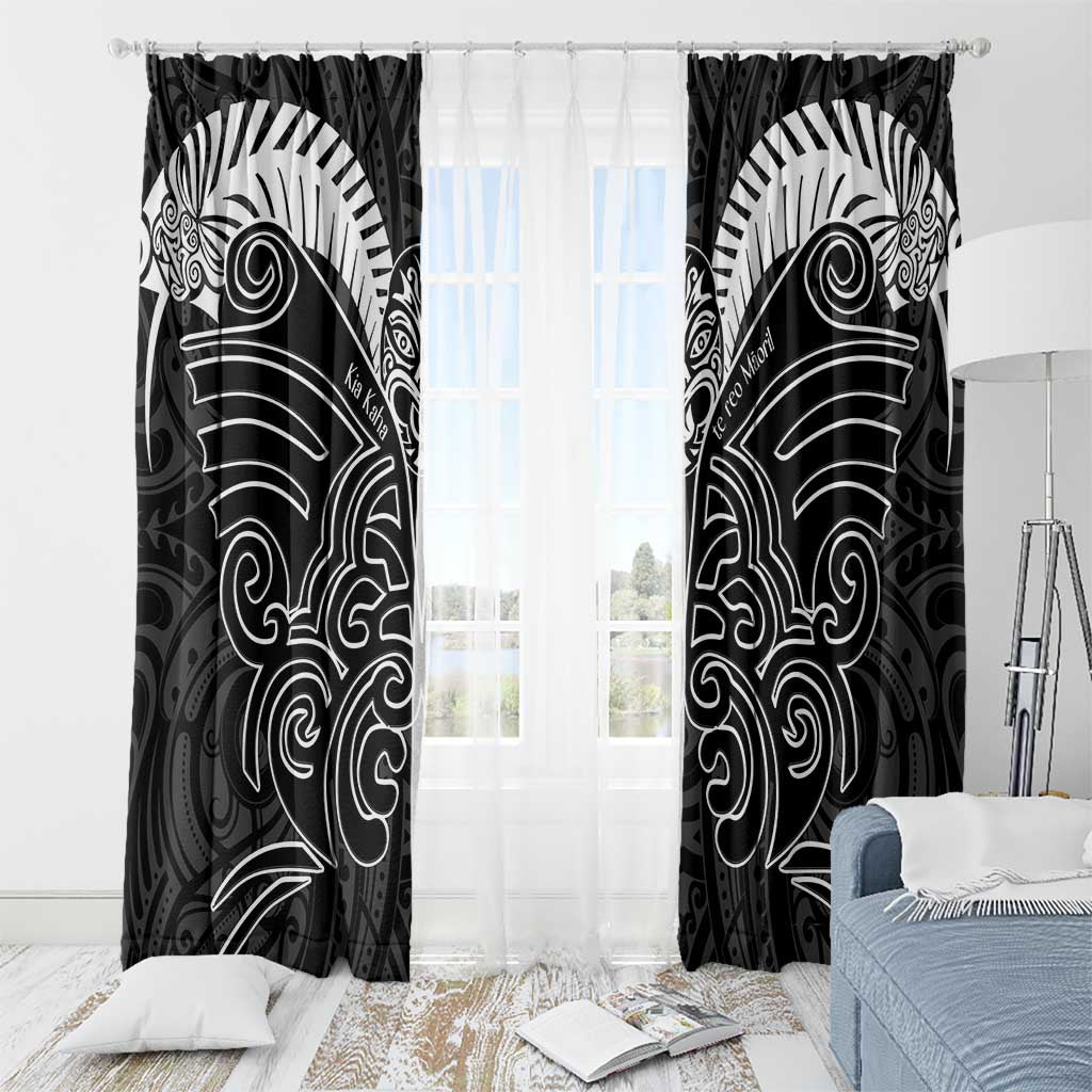 Kia Kaha Te Reo Maori Window Curtain Aotearoa Hei Tiki With Hongi