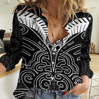 Kia Kaha Te Reo Maori Women Casual Shirt Aotearoa Hei Tiki With Hongi