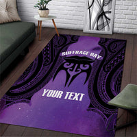 Personalised New Zealand Suffrage Day Area Rug Maori Tattoo Galaxy Vibe - Polynesian Pride
