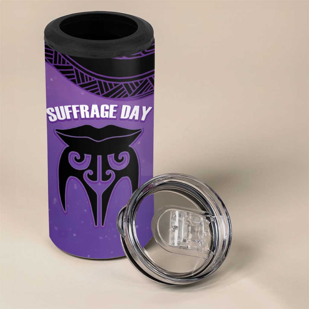 Personalised New Zealand Suffrage Day 4 in 1 Can Cooler Tumbler Maori Tattoo Galaxy Vibe - Polynesian Pride