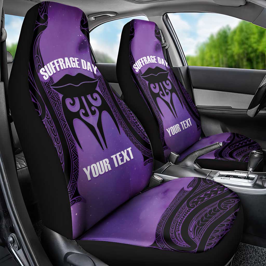 Personalised New Zealand Suffrage Day Car Seat Cover Maori Tattoo Galaxy Vibe - Polynesian Pride