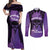 Personalised New Zealand Suffrage Day Couples Matching Off Shoulder Maxi Dress and Long Sleeve Button Shirt Maori Tattoo Galaxy Vibe - Polynesian Pride