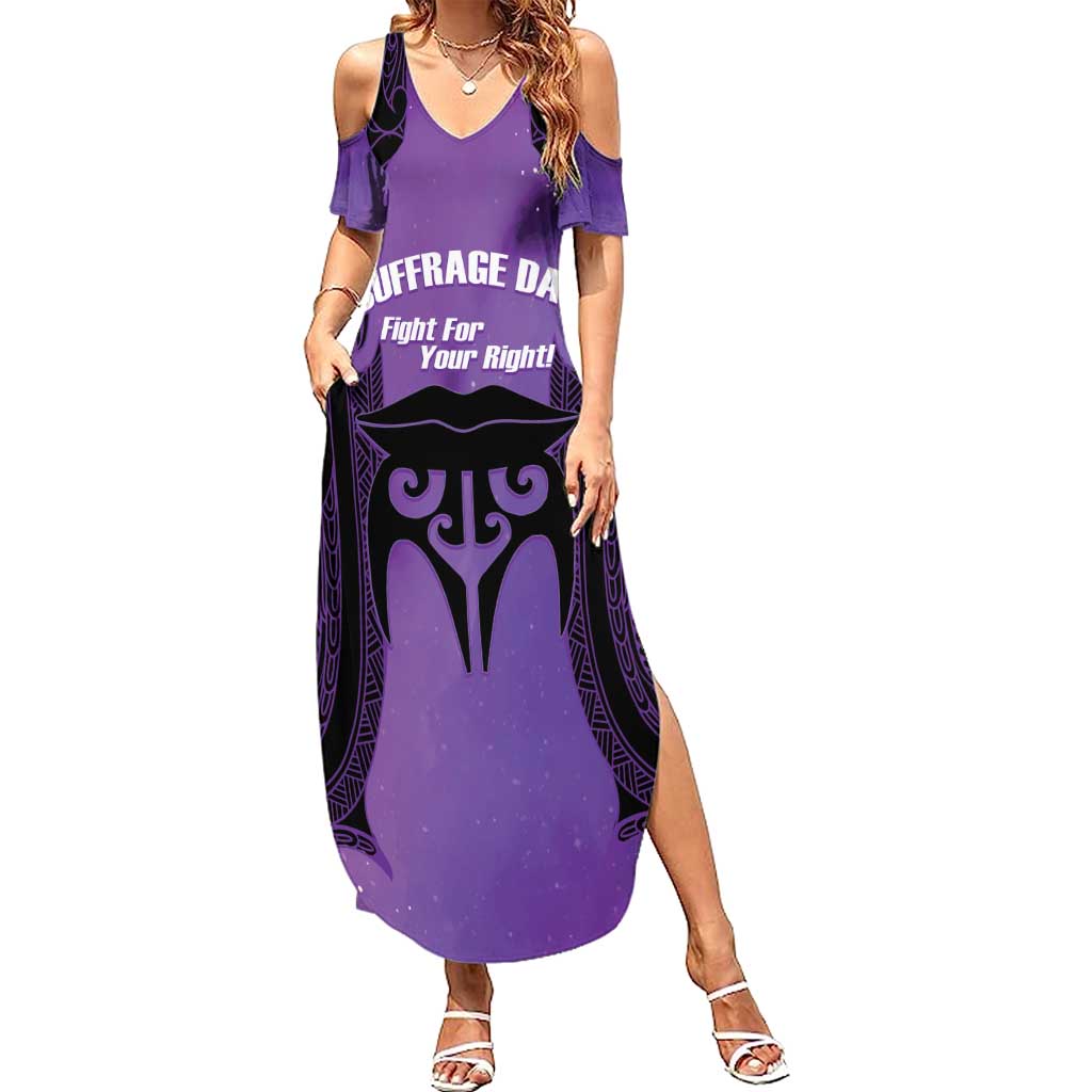 Personalised New Zealand Suffrage Day Family Matching Summer Maxi Dress and Hawaiian Shirt Maori Tattoo Galaxy Vibe - Polynesian Pride