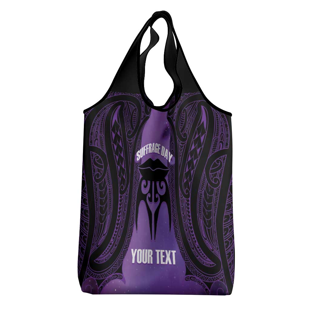 Personalised New Zealand Suffrage Day Grocery Bag Maori Tattoo Galaxy Vibe - Polynesian Pride
