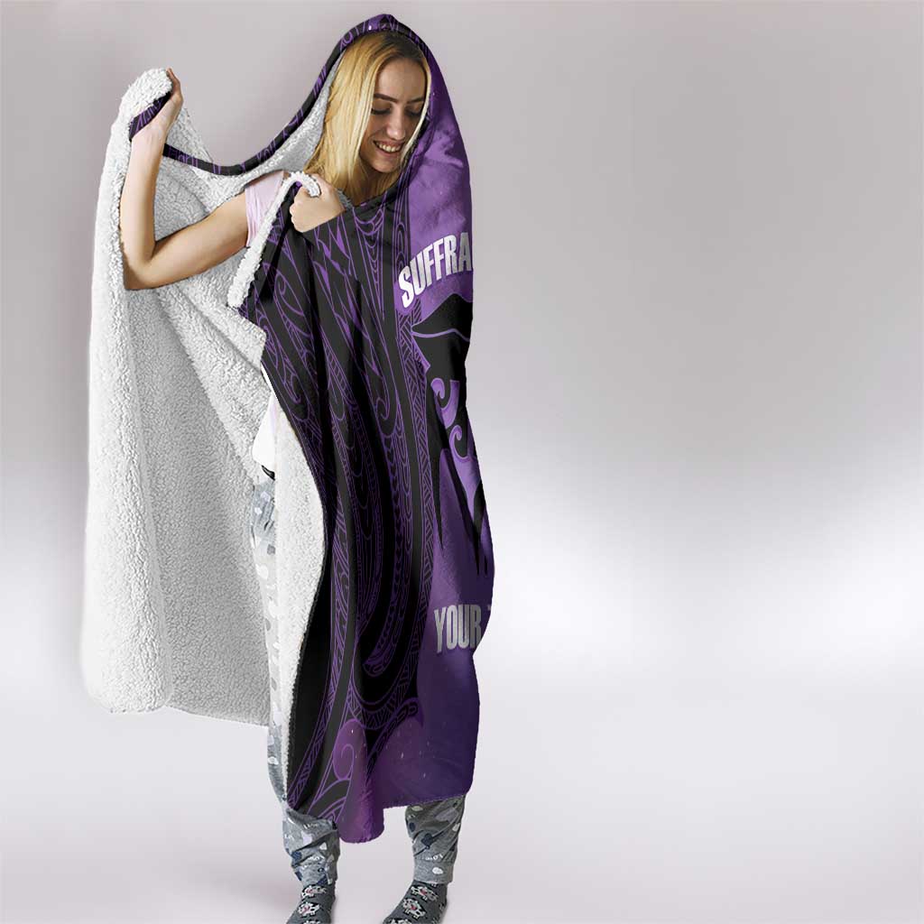 Personalised New Zealand Suffrage Day Hooded Blanket Maori Tattoo Galaxy Vibe - Polynesian Pride