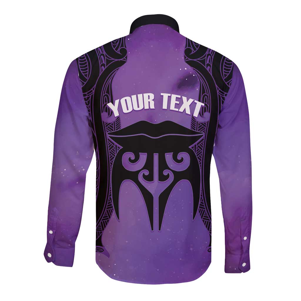 Personalised New Zealand Suffrage Day Long Sleeve Button Shirt Maori Tattoo Galaxy Vibe - Polynesian Pride