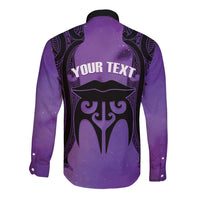 Personalised New Zealand Suffrage Day Long Sleeve Button Shirt Maori Tattoo Galaxy Vibe - Polynesian Pride