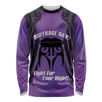 Personalised New Zealand Suffrage Day Long Sleeve Shirt Maori Tattoo Galaxy Vibe - Polynesian Pride