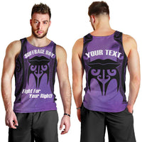 Personalised New Zealand Suffrage Day Men Tank Top Maori Tattoo Galaxy Vibe - Polynesian Pride