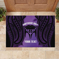 Personalised New Zealand Suffrage Day Rubber Doormat Maori Tattoo Galaxy Vibe - Polynesian Pride