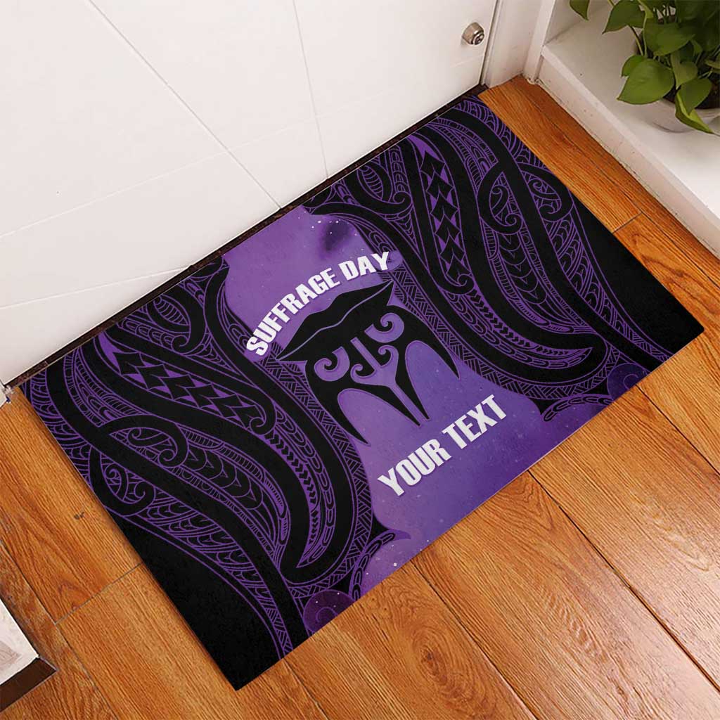 Personalised New Zealand Suffrage Day Rubber Doormat Maori Tattoo Galaxy Vibe - Polynesian Pride