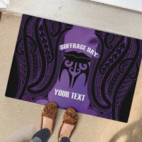 Personalised New Zealand Suffrage Day Rubber Doormat Maori Tattoo Galaxy Vibe - Polynesian Pride