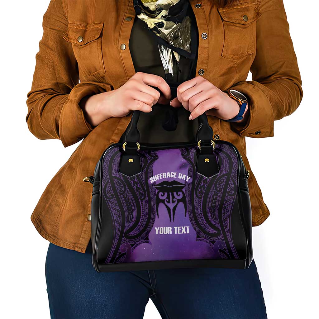 Personalised New Zealand Suffrage Day Shoulder Handbag Maori Tattoo Galaxy Vibe - Polynesian Pride