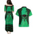 Personalised Moko Kauae New Zealand Couples Matching Puletasi and Hawaiian Shirt Maori Chin Tattoo Green - Polynesian Pride