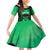 Personalised Moko Kauae New Zealand Family Matching Off Shoulder Short Dress and Hawaiian Shirt Maori Chin Tattoo Green - Polynesian Pride