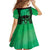 Personalised Moko Kauae New Zealand Family Matching Off Shoulder Short Dress and Hawaiian Shirt Maori Chin Tattoo Green - Polynesian Pride