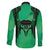Personalised Moko Kauae New Zealand Family Matching Short Sleeve Bodycon Dress and Hawaiian Shirt Maori Chin Tattoo Green - Polynesian Pride